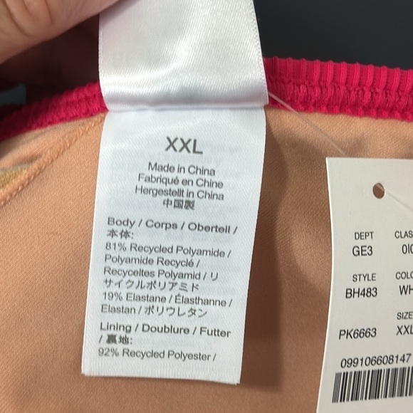 J. Crew Ribbed Triangle Bikini Top XXL Pink New BH483 - Picture 9 of 13